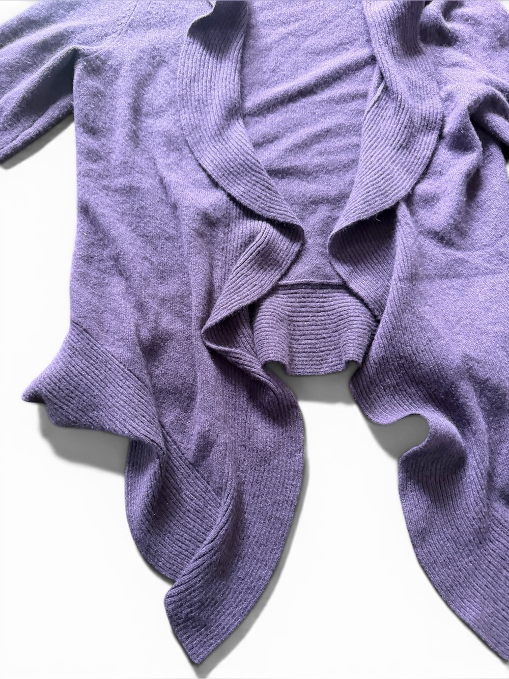 Kenar 100% 2 PY Cashmere Plum Purple Wool Cardigan - Picture 3 of 7
